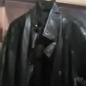 Leather trench coat
